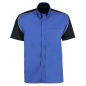 Preview: Kustom Kit Shirt KK186 Dart Hemd Blau Schwarz Größe S