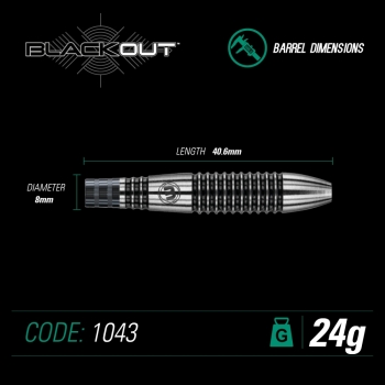 Winmau Blackout 90% Tungsten  Steeldart 24 Gramm Tropfen