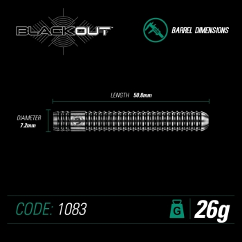 Winmau Blackout 90% Tungsten Steeldart 26 Gramm