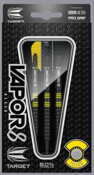 Vapor8 Black Yellow 19 Gramm Soft Tip Darts 80% Tungsten