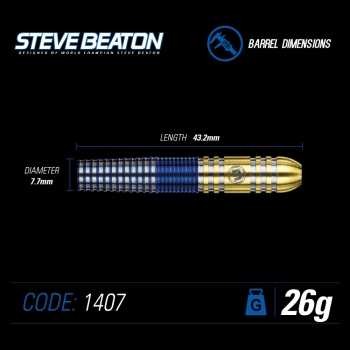 Steve Beaton Steeldart 90% Tungsten  26 Gramm Gold Blau