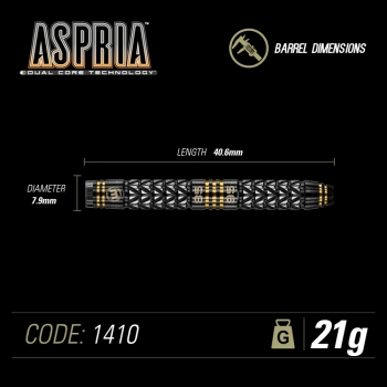 Winmau Aspria Dual Core 95% und 85% Tungsten 21 gramm Steel Dart mit Stahlspitzen