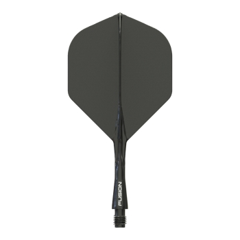 Winmau Fusion Integrated Flight & Shaft Schwarz Kurz