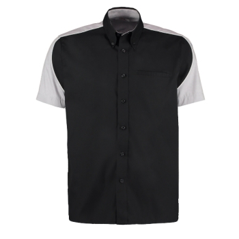 Kustom Kit Shirt KK186 Dart Hemd Grau Schwarz Größe 2XL