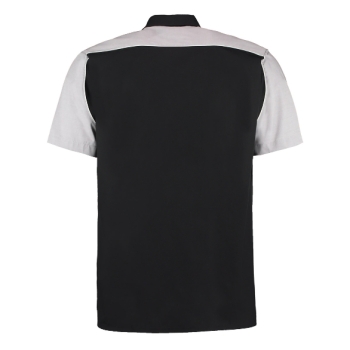 Kustom Kit Shirt KK186 Dart Hemd Grau Schwarz Größe S
