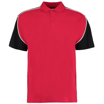 Dartshirt  Polo Shirt Kustom Kit KK611 Rot-Schwarz Größe XL