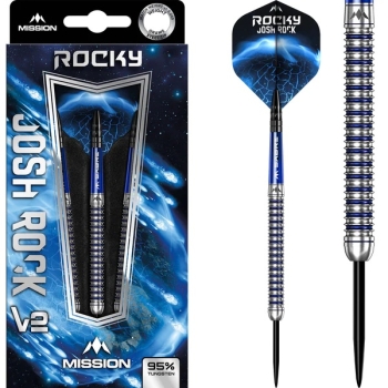 Mission Josh Rock V2 Darts  Steeldart  95%  Silber & Blau PVD  26g
