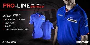 Winmau Pro Line Polo Shirt Blau Größe S
