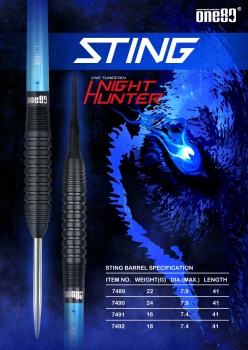 Night Hunter Sting 80% Tungsten Softdart 16 Gamm Barrelgewicht