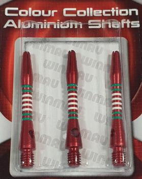 Winmau Collection Alu Shafts ringed Green White Red Short