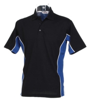 Dartshirt Track Polo Shirt Kustom Kit KK475 Schwarz Blau Größe M