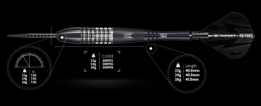 Target Phil Taylor Power 9Five Gen 4 Steeldart  95% Tungsten 22 Gramm