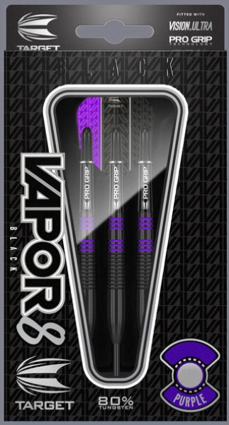 Target Vapor8 Black Steeldart 80% Tungsten 21 Gramm Schwarz Lila