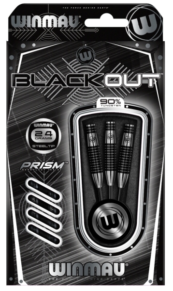 Winmau Blackout 90% Tungsten  Steeldart 24 Gramm Tropfen