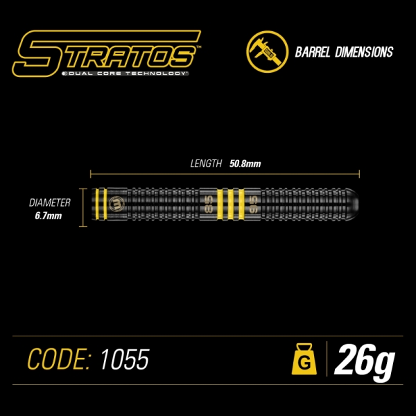 Winmau Stratos Dual Core 95  85 % Tungsten Steeldart 1055.26 26 Gramm