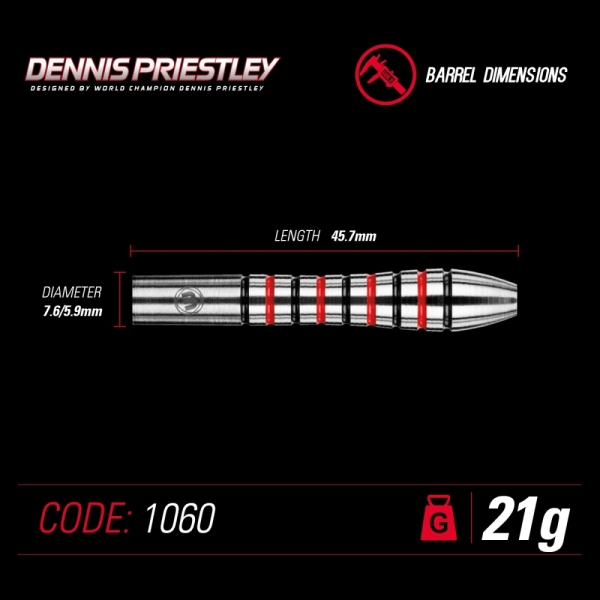 Winmau Dennis Priestley Steeldart 21 Gramm 90%Tungsten