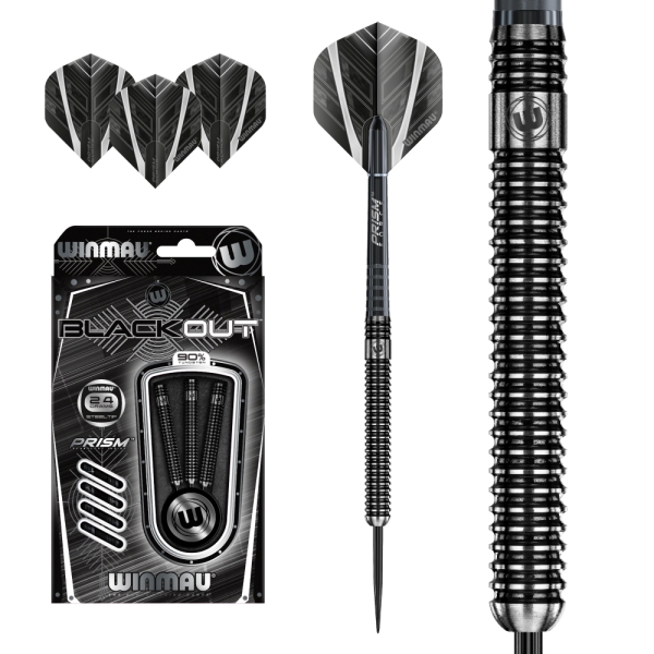 Winmau Blackout 90% Tungsten Steeldart 24 Gramm