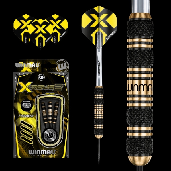 Winmau Xtreme2 Messing Steeldart 23 Gramm geriffelt