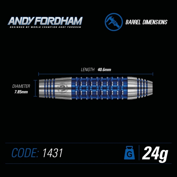 Winmau Andy Fordham 90% Tungsten Steeldart Special Edition 24 Gramm