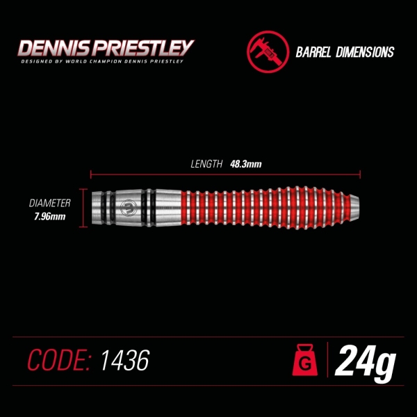 Winmau Dennis Priestley Steeldart 90% Tungsten Special Edition 24 Gramm