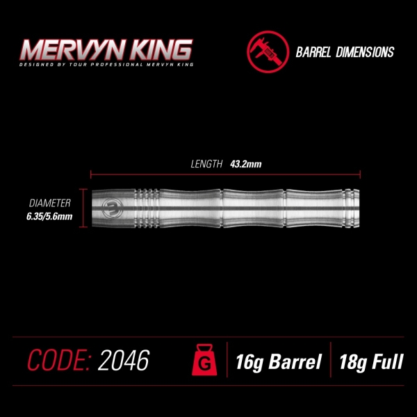 Winmau Mervyn King Softdart 90% Tungsten 18 Gramm