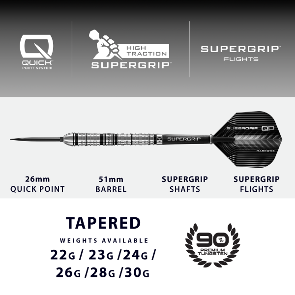 Supergrip QP Tapered 90% Steeldart 23g