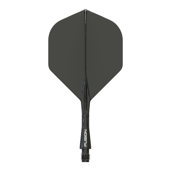 Winmau Fusion Integrated Flight & Shaft Schwarz Kurz
