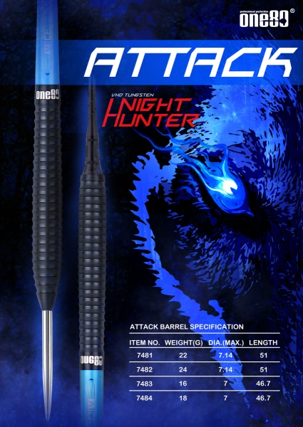 One80 Night Hunter Attack Steeldart 24 Gramm