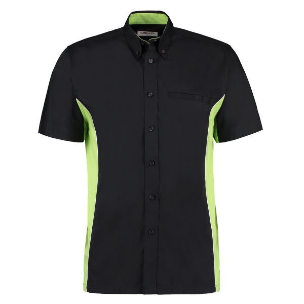 Darthemd TEAM SHIRT Kustom Kit Dart Shirt KK185 Schwarz/Grün Größe L