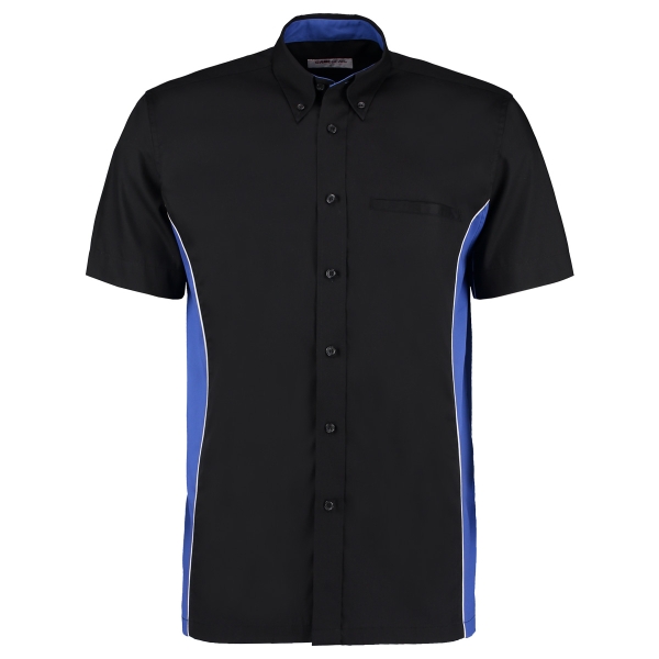 Darthemd TEAM SHIRT Kustom Kit Dart Shirt KK185 Schwarz/Blau Größe L