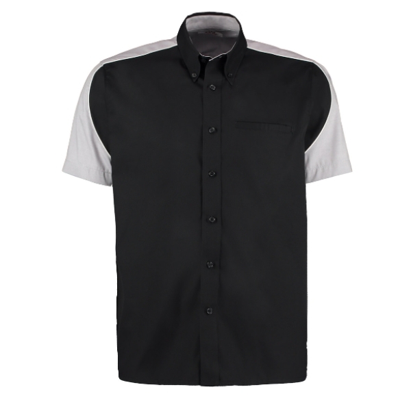 Kustom Kit Shirt KK186 Dart Hemd Grau Schwarz Größe XL