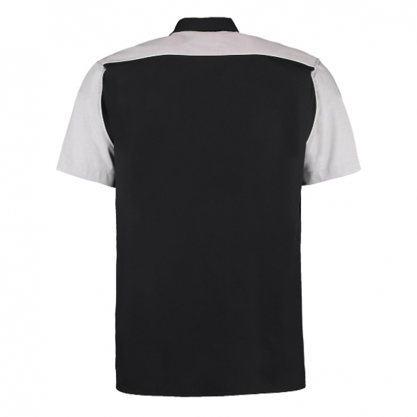 Kustom Kit Shirt KK186 Dart Hemd Grau Schwarz Größe M