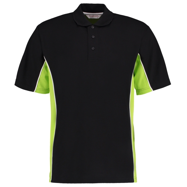 Dartshirt  Polo Shirt Kustom Kit KK475 Schwarz Grün Größe XL