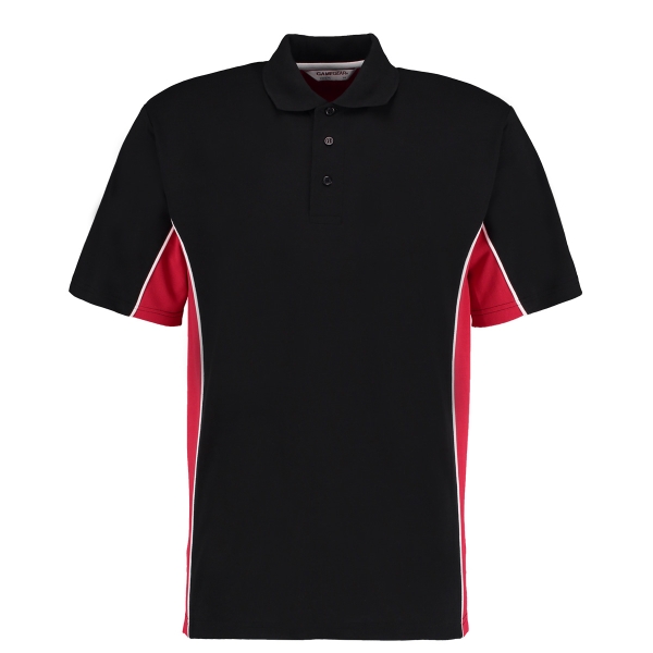 Dartshirt  Polo Shirt Kustom Kit KK475 Schwarz Rot Größe XL