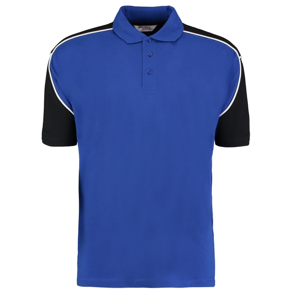 Dartshirt  Polo Shirt Kustom Kit KK611 Blau-Schwarz Größe XL