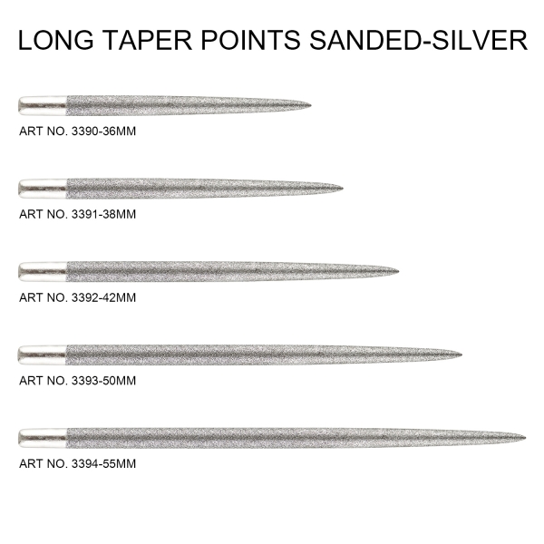 Lange Spitzen Sand Coated Silber 55mm
