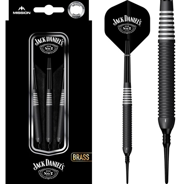 Jack Daniels Old No7 Electro Black Brass Softdarts 19g