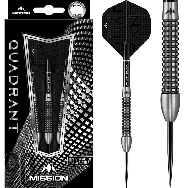 Mission Quadrant Steel Tip 90% Black Titanium M3 25g