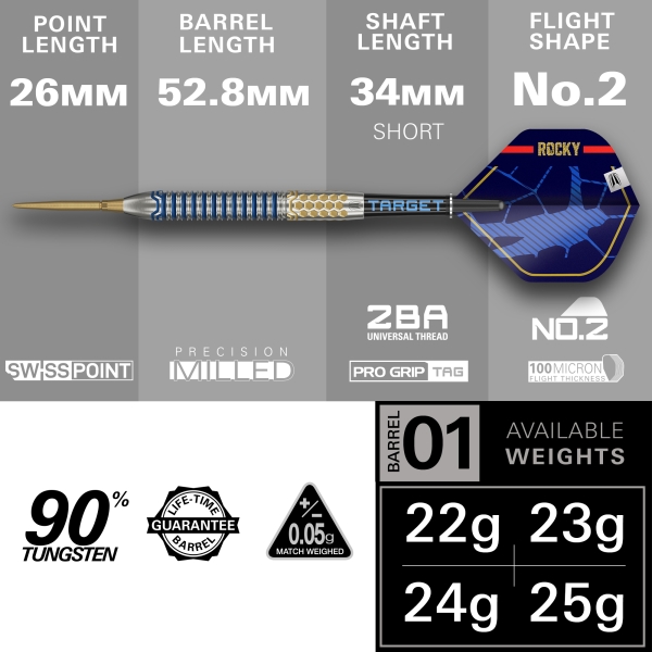 Target Josh Rock G1 Swissdarts 22 Gram