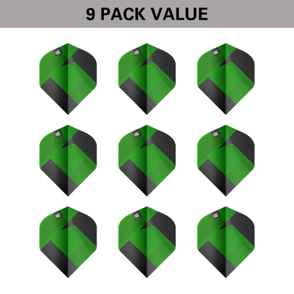 Target TAG Schwarz & Grün x 3 SETS NO2 FLIGHT