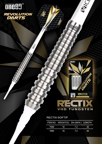 One80 Revolution Dart ReCtix 90% Tungsten Softdart Barrelgewicht 18 Gramm