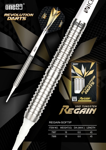 One80 Revolution Dart ReGain 90% Tungsten Softdart Barrelgewicht 18 Gramm