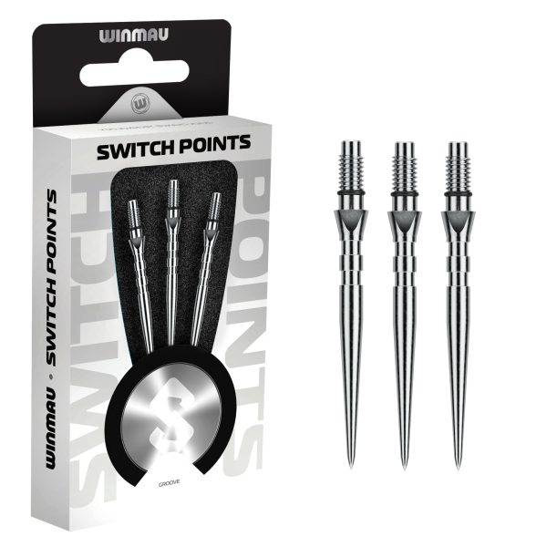 Winmau Switch Point Groove Silver Effect 30MM