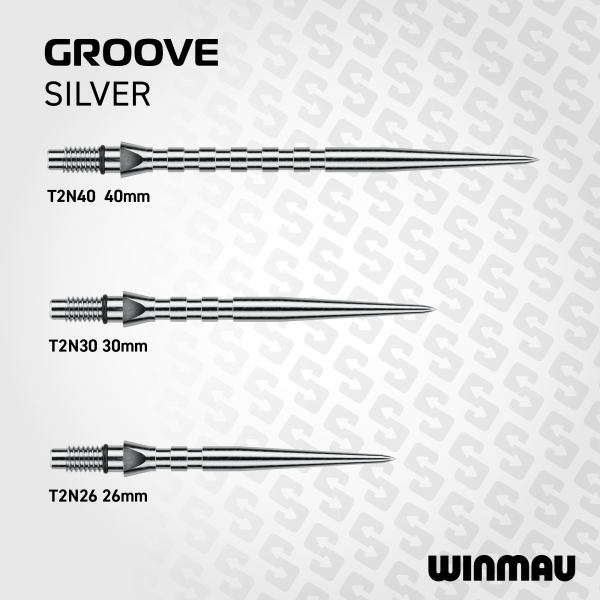 Winmau Switch Point Groove Silver Effect 30MM