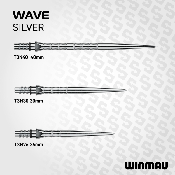 Winmau Switch Point Wave Silver Effect 30MM