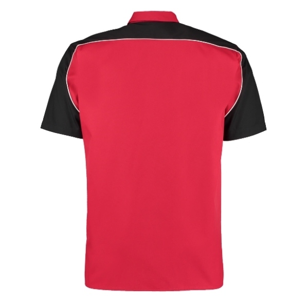 Kustom Kit Shirt KK186 Dart Hemd Rot Schwarz Größe L