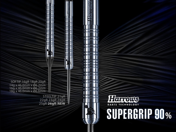 Harrows Supergrip 90% Tungsten Steeldarts 21 Gramm