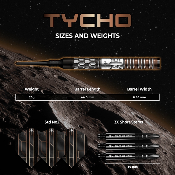 Tycho Softdart 90% Black & Bronze PVD 20g