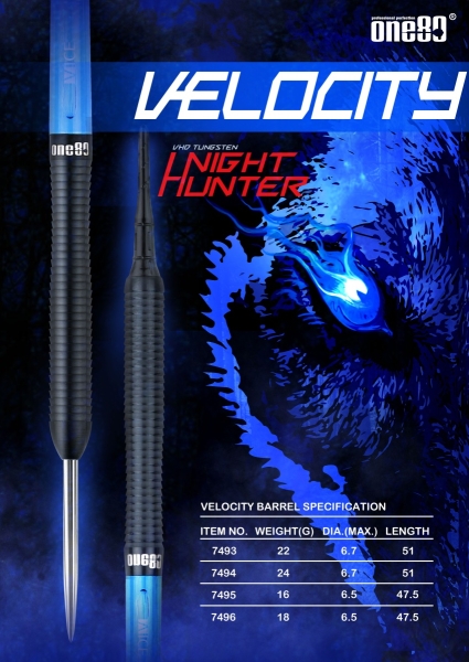 Night Hunter Velocity 80% Tungsten Softdart 16 Gamm Barrel