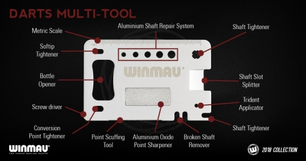 Winmau Darts Multi-Tool 8.5x6cm gross